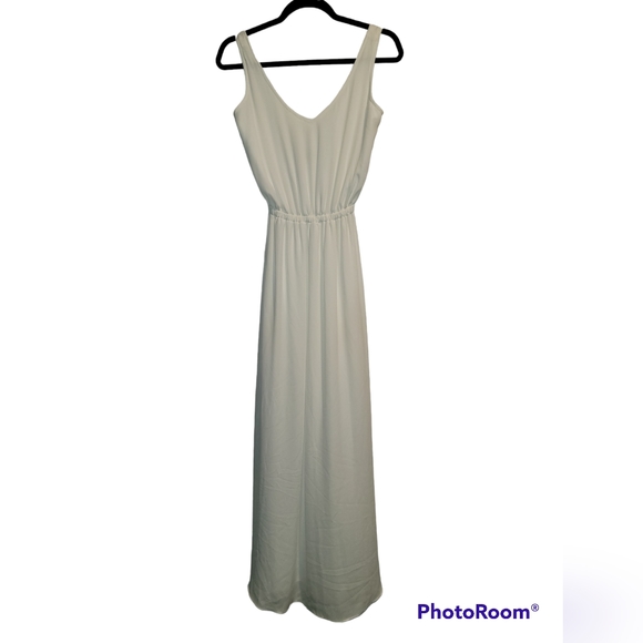 Show Me Your Mumu XXS Maxi Dress Solid White Long Length Extra Extra Small - Picture 4 of 5